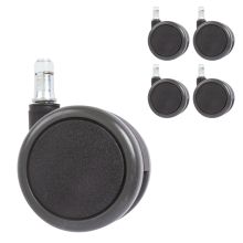 Riteņi 5gab kompl. / D65mm, tapa 11mm, pašbremzēšana, materiāls: gumija, universāls