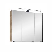 Spoguļstikla skapis ar LED apgaismojumu 48-II, 75x20xH70cm, ozols