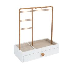 Juvelierizstrādājumu statīvs LARA H26cm, ar atvilktni, balts