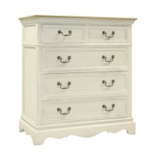 Kumode SAMIRA 86,5x39xH95cm, antīki balta/dabisks