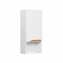 Upper bathroom cabinet 857, 30x20xH70cm, white gloss/oak