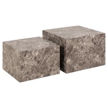 Coffee tables 2pcs DICE 58x58xH40cm, 50x50xH33cm, light brown