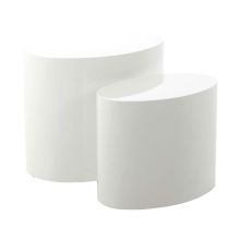 Kafijas galdiņi 2gab MICE 48x33xH40cm, 40x24,5xH33cm, balts