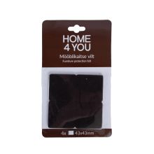 Furniture protective felt pads 43x43mm, 4pcs, black