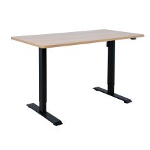 Desk ERGO with 1 motor 140x70xH71-121cm, maple/black