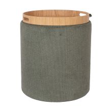 Tumba / galds HIRO D39xH44cm, zaļš, ar uzglabāšanās vietu un paplāti