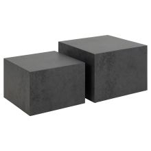 Coffee tables 2pcs DICE 58x58xH40cm, 50x50xH33cm, black