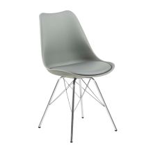 Krēsls ERIS, pelēks PU, hroms