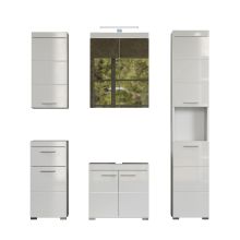 Vannas istabas mēbeļu komplekts AMANDA balts spīdums/balts, LED