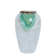 Ceramic vase TITAN STONE D17xH29cm, green/white texture