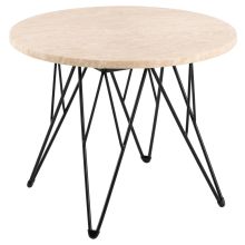 Sānu galdiņš PRUNUS D55xH41,4cm, bēšs/melns