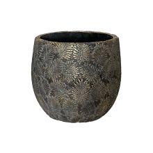 Кашпо SUNNY CEDAR D26xH25.5см, темно-серый/золотистый