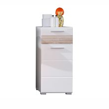 Bathroom cabinet MEZZO 37x31xH79cm, white/light oak