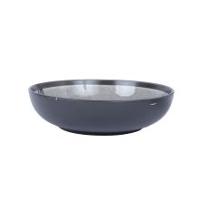 Plate RITA D19xH5cm, black/grey