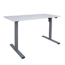 Rakstāmgalds ERGO OPTIMAL ar 1 motoru 120x60xH71-116cm, balts/sudrabaini pelēks