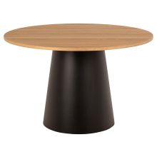 Dining table SOLI D120xH75cm, natural/black