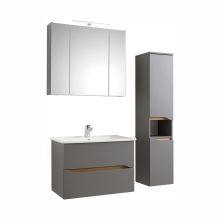 Bathroom set with washbasin 357 grey, LED
