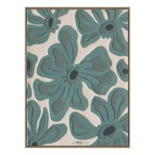 Glezna ar rāmi 60x80cm, zaļi ziedi