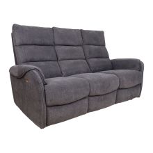 Recliner sofa BOWERS 3-seater with electric mechanism, bluish grey