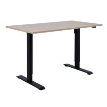 Desk ERGO with 1 motor 140x70xH71-121cm, hickory/black