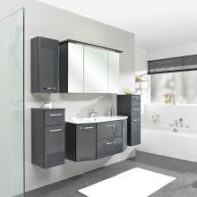Vannas istabas mēbeļu komplekts ar LED apgaismojumu un minerālā izlietne 327 antracīta