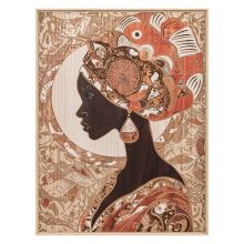 Деревянное настенное панно 60x80 см, леди-2