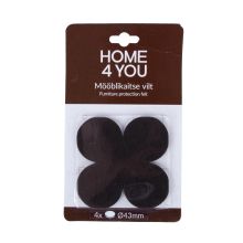 Furniture protective felt pads D43mm, 4pcs, black