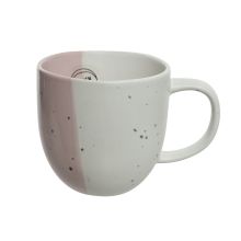 Krūze LUVE H8cm, balta un rozā