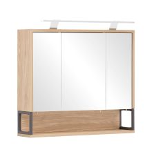 Skapītis ar spoguli ar LED apgaismojumu LIMONE 70x16xH61-68cm, gaišs ozols