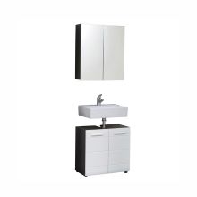 Vannas istabas mēbeļu komplekts LINE pelēks/balts spīdums