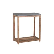 Полка SANDSTONE 57x28xH65см, полки: фиброцемент, цвет: серый, деревянная рама из акации