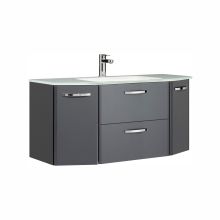 Izlietnes skapītis 327 un stikla izlietne, antracīta, 112x48xH53,5cm