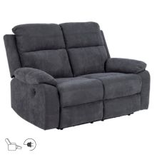 Sofa MORA 2-seater, recliner, dark grey