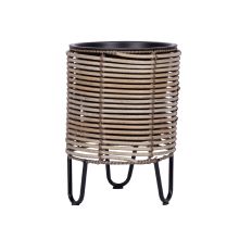 Planter WICKER D25xH35cm, beige-grey