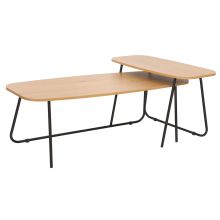 Журнальный столик DUO 2 шт. 120x48xH40см, 75x40xH48см, ясень/черный
