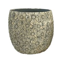 Кашпо SUNNY DAISY D44.5xH41см, белый/серый