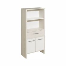 Augsts vannas istabas skapis 350, 62x28xH136,2cm, balta / gaiši brūns