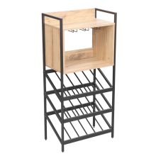 Vīna plaukts HANNES 51x30xH108cm, zemniecisks melamīns