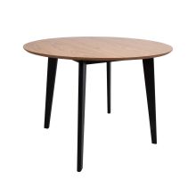 Dining table ROXBY D105xH76cm, oak/black