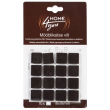 Mēbeļu aizsardzība filcs 18x18mm x 16gab, melns
