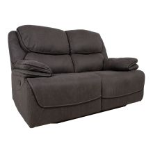 Recliner sofa GORDY 2-seater with manual mechanism, grey