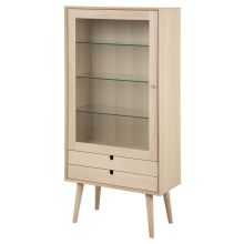 Glass cabinet CENTURY 72x36xH143,2cm, oak