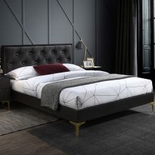 Bed POEM with mattress HARMONY DELUX 160x200cm, dark grey