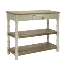 Papildu galds SAMIRA 97x35xH80,5cm, antīki balta/dabisks