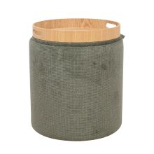 Tumba / galds HIRO D34,5xH37cm, zaļš, ar uzglabāšanās vietu un paplāti