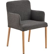 Dining chair with armrest ZOE grey