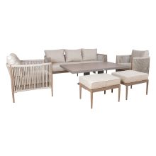 Dārza mēbeļu komplekts MEDINA 6-daļīgs, bēšs