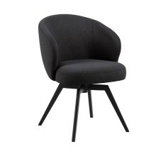 Dining chair with armrest DARLENE dark grey