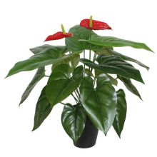Mākslīgs augs ANTHURIUM H45cm, flamingo, melns puķupods