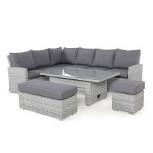 Garden furniture set ASCOT table, corner sofa, 2 ottomans